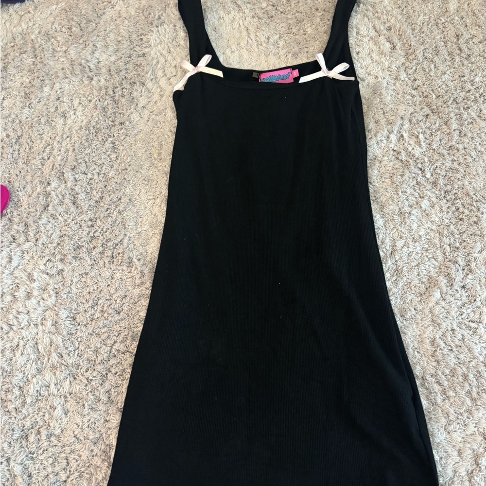 Edikted Black Dress with Pink Bow Detail